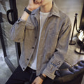 Men Slim Fit Autumn Casual Jacket Gray