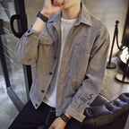 Men Slim Fit Autumn Casual Jacket Gray