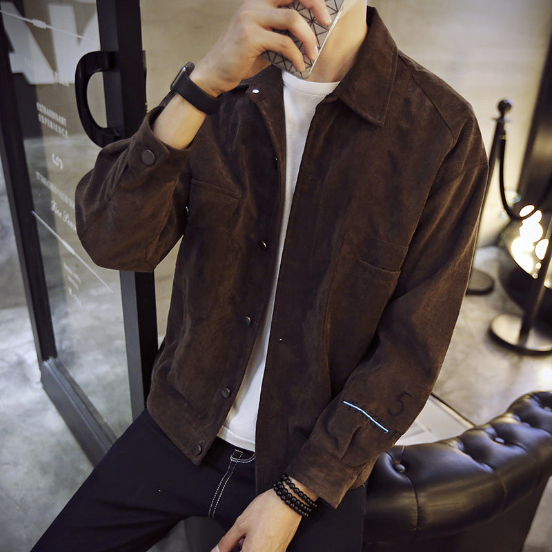 Men Slim Fit Autumn Casual Jacket Gray