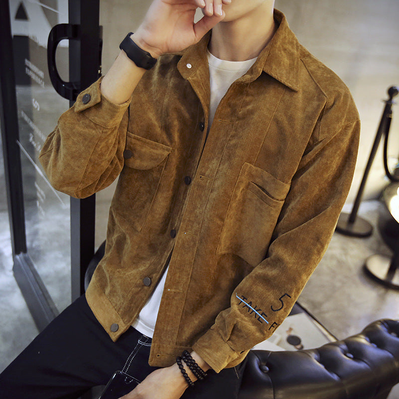 Men Slim Fit Autumn Casual Jacket Gray