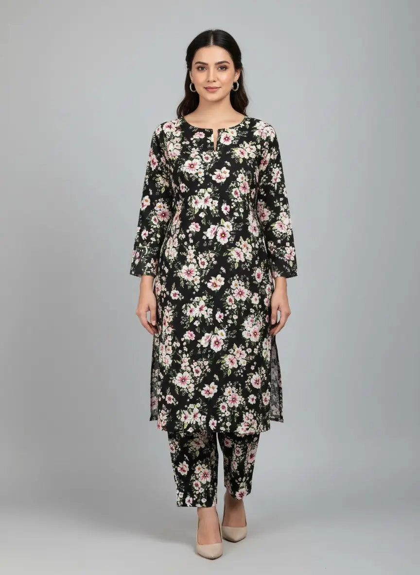 2 Pcs Women's Unstitched Printed Suit
