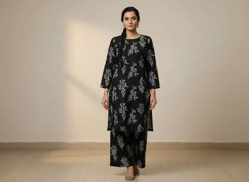 2 Pcs Women's Unstitched Printed Suit