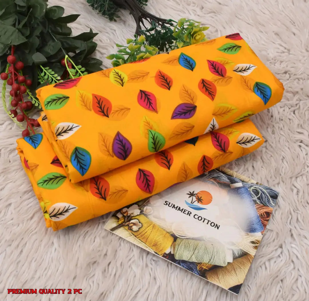 2 Pcs Women's Unstitched Printed Suit
