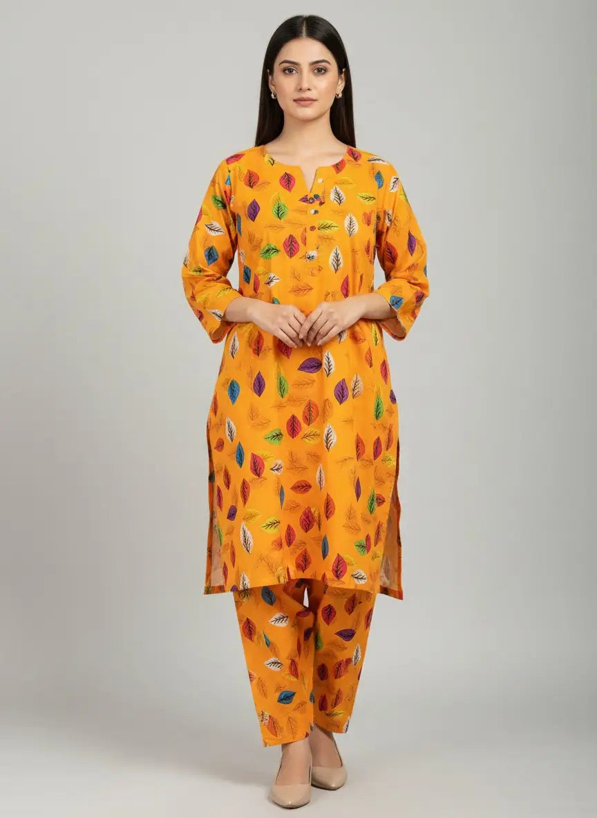 2 Pcs Women's Unstitched Printed Suit