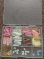 96 Pack Multicolor Stick-On Artificial Nails ABS Plastic