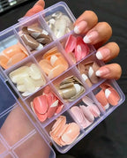 French Tip Nails 144 Pcs Nude Shades Boxed