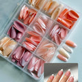 French Tip Nails 144 Pcs Nude Shades Boxed