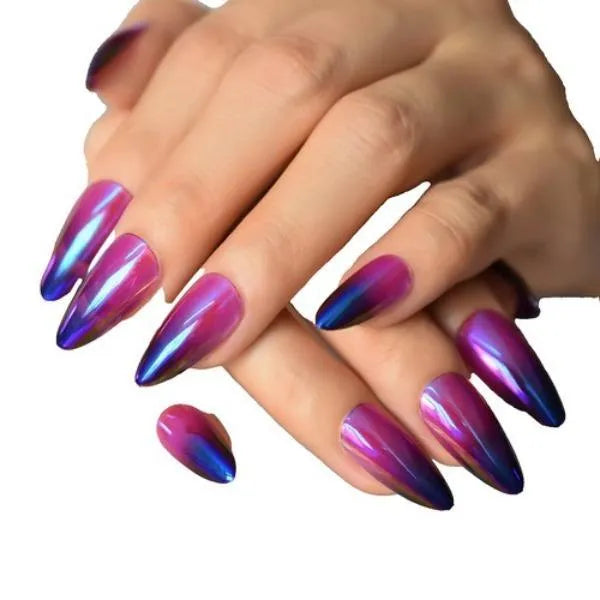 Multicolor Holographic Fake Nails ABS Plastic Bridal Party Wear