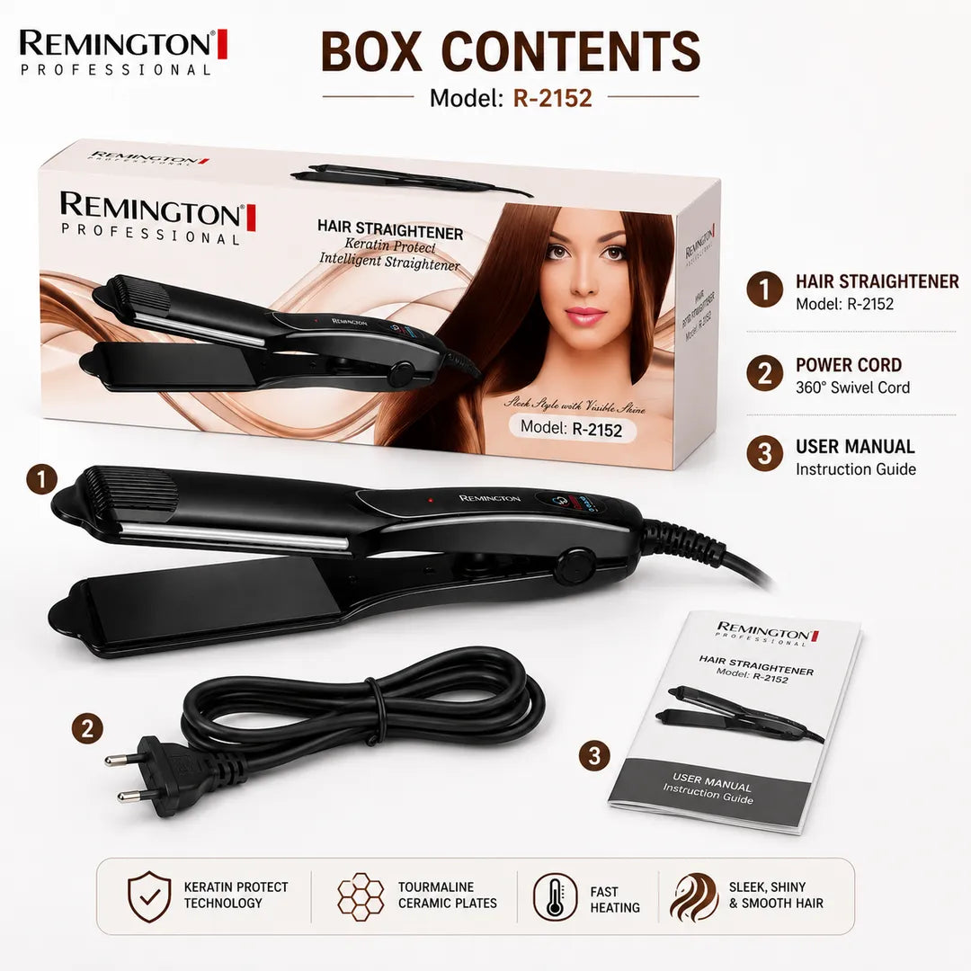 Keratin Protect Hair Straightener Tourmaline Ceramic Plates Model R-2152