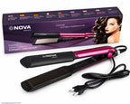 NOVA NHS-870 Professional Hair Straightener | Adjustable Temperature Control | Ceramic Coated Plates | Fast Heating Hair Styling Tool