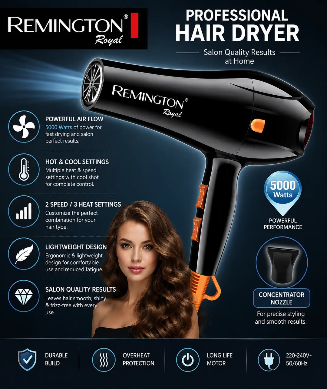 Remington Professional Hair Dryer D-6005