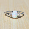 Women Couple Gem Ring White Fashion Jewelry