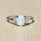 Women Couple Gem Ring White Fashion Jewelry
