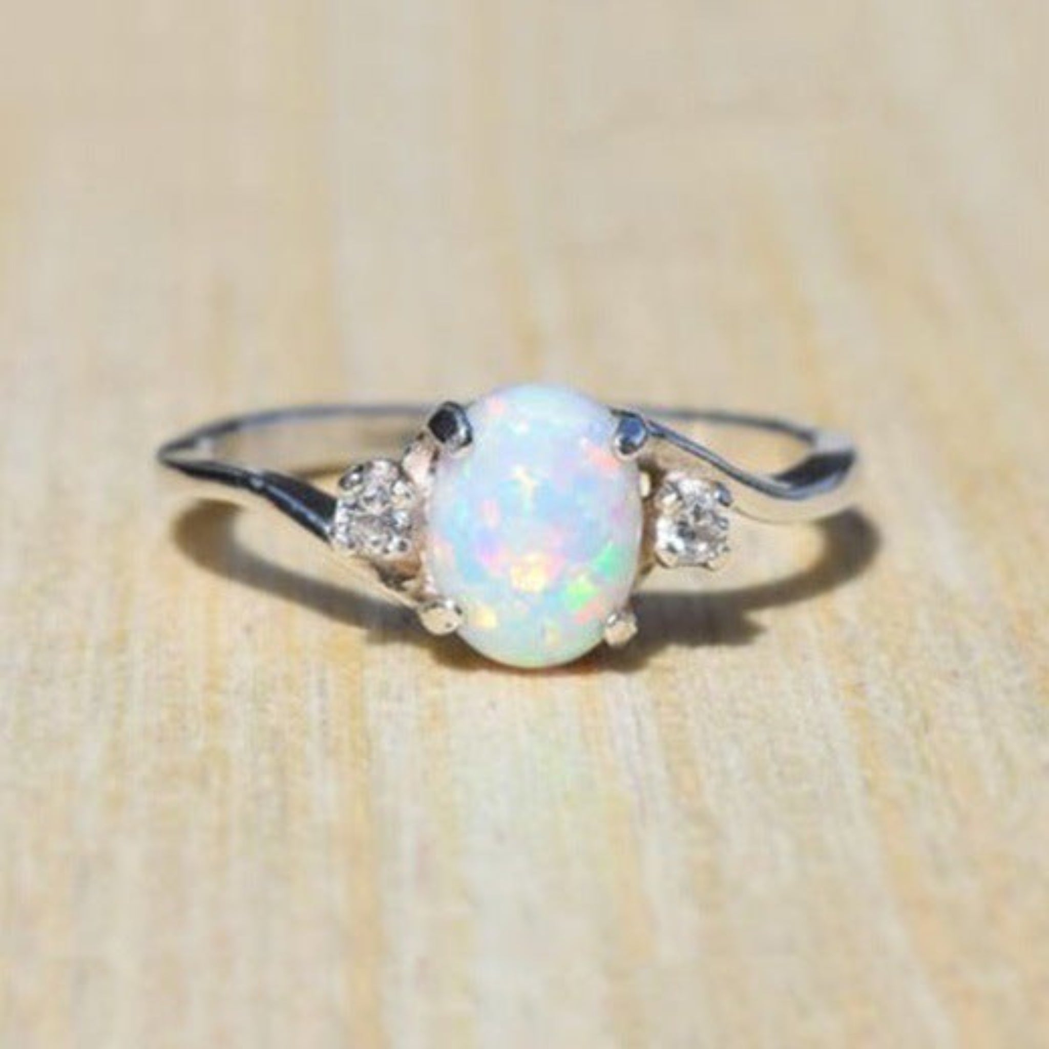 Women Couple Gem Ring White Fashion Jewelry