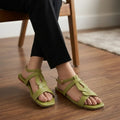 Green Ankle Strap Sandals for Women