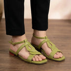 Green Ankle Strap Sandals for Women