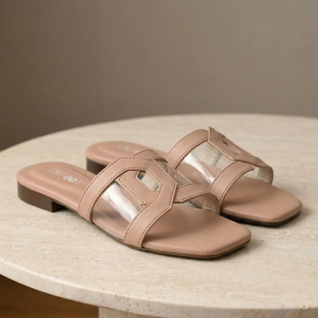 Stylish Transparent Flat - 067- Pink