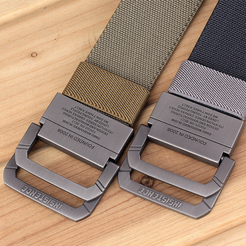 Men Nylon Tactical Belt Black Elastic Korean Style