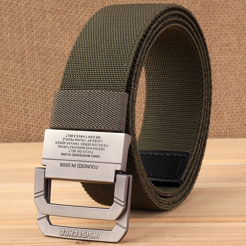Men Nylon Tactical Belt Black Elastic Korean Style