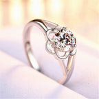White Diamond Wedding Ring Adjustable White Gold Fashion Jewelry