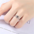 White Diamond Wedding Ring Adjustable White Gold Fashion Jewelry