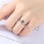 White Diamond Wedding Ring Adjustable White Gold Fashion Jewelry