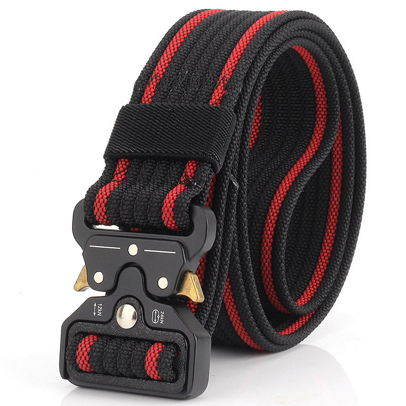 Men Tactical Nylon Belt with Cobra Buckle Black