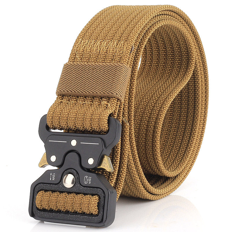 Men Tactical Nylon Belt with Cobra Buckle Black