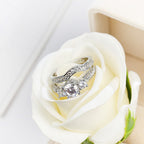White Zircon Couple Rings for Men Women Engagement Jewelry
