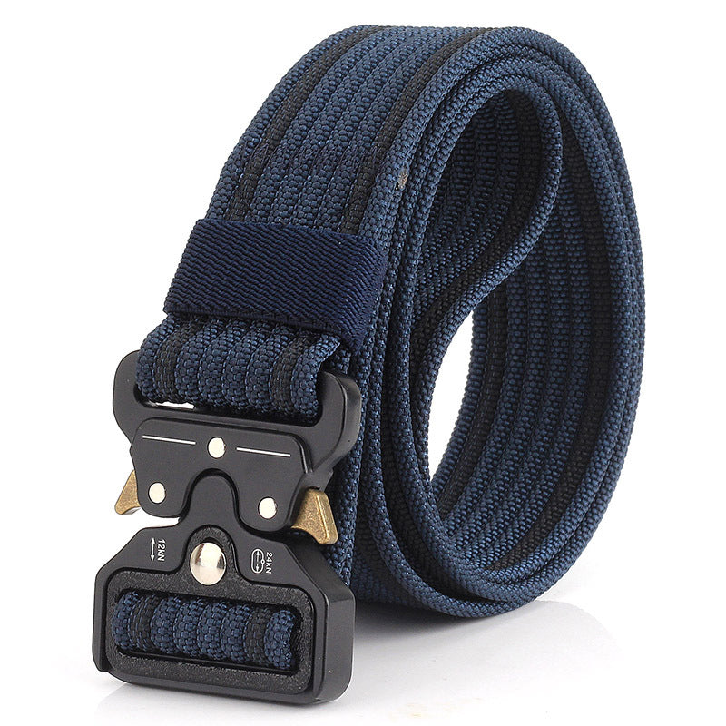 Men Tactical Nylon Belt with Cobra Buckle Black