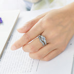 White Zircon Couple Rings for Men Women Engagement Jewelry