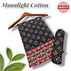 Women Black Printed 2-Piece Polo Cotton Suit Set