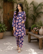 2 Pcs Women's Unstitched Printed Suit