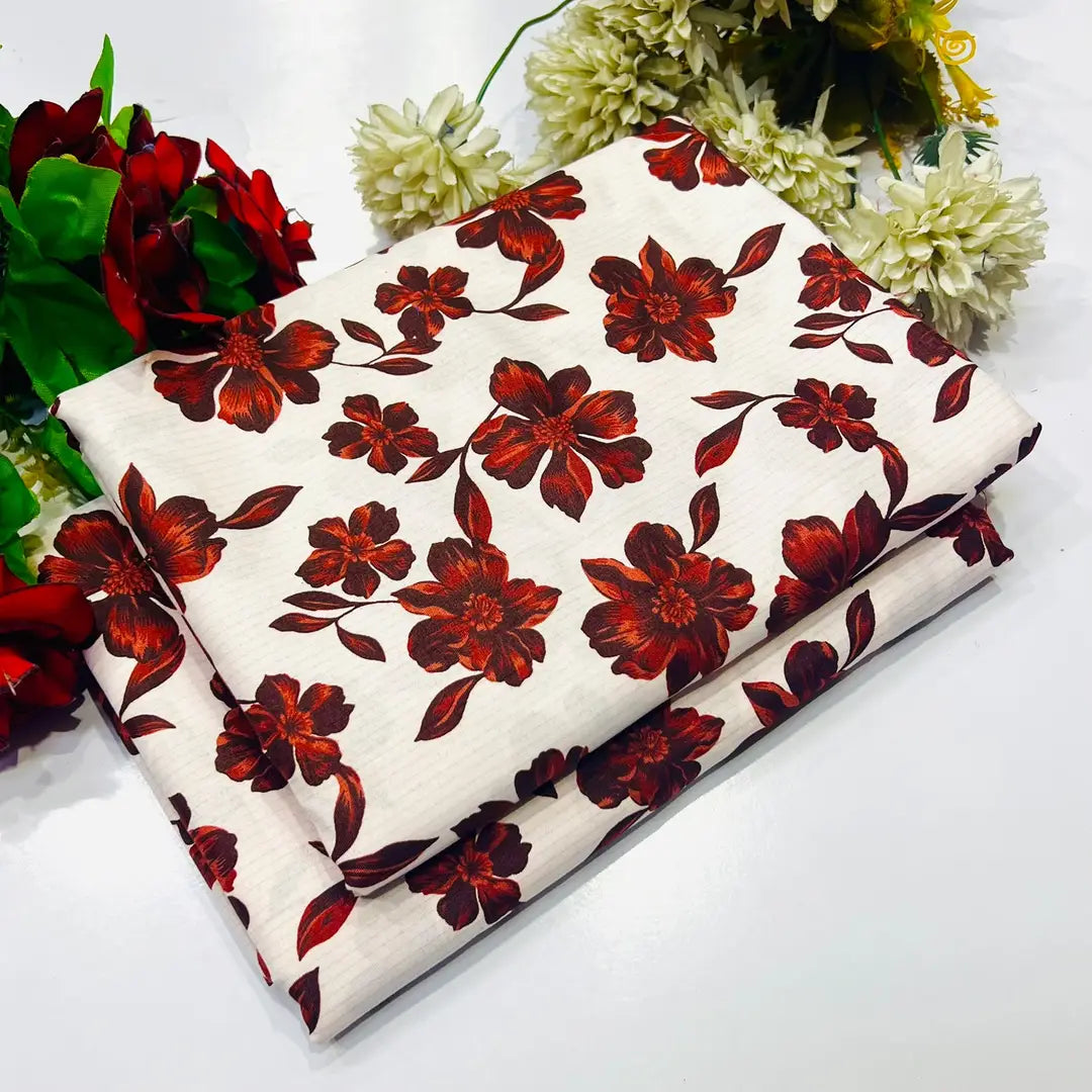 2 Pcs Women's Unstitched Printed Suit