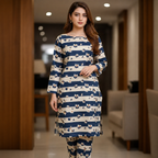 2-Piece Unstitched Printed Linen Suit