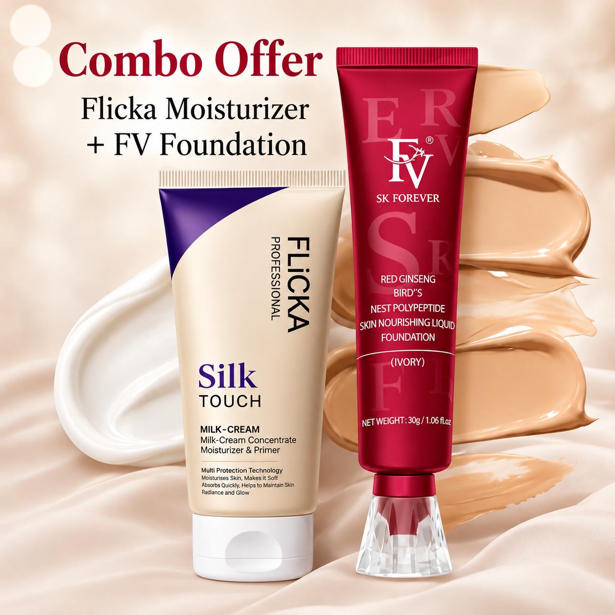 Flicka Moisturizer and FV Foundation 2 in 1 Combo