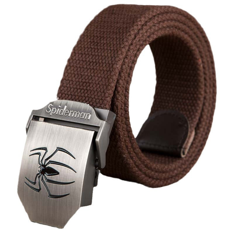 Men Spiderman Canvas Belt Gray Black Adjustable