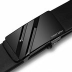 Men's Automatic Buckle Leather Belt Black