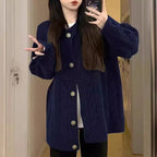 Women Vintage Cable Knit Sweater Loose Long Sleeve Winter Gray
