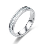 Rose Gold Double Row Diamond Crystal Ring for Women