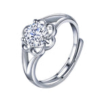 White Diamond Wedding Ring Adjustable White Gold Fashion Jewelry
