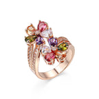 Women Zircon Flower Ring Daily Wear Jewelry