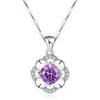 Sterling Silver Four-Petal Flower Pendant Necklace