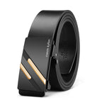 Men's Automatic Buckle Leather Belt Black