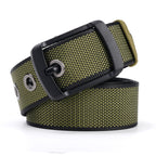 Men Tactical Nylon Belt Olive Black Rotating Buckle