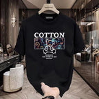Men Cotton Graphic T-Shirt Loose Fit Summer