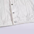White Sleeveless Denim Vest for Men Plus Size