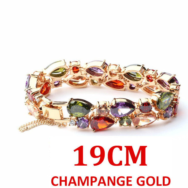 Rainbow Zircon Bracelet Rose Gold Pakistani Women