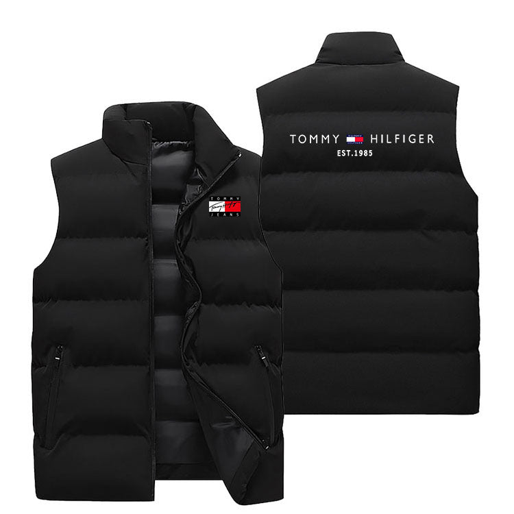 Men Black Tommy Hilfiger Down Vest Winter