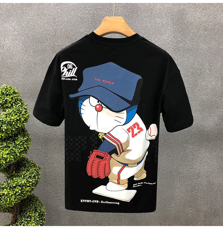 Men Cartoon Printed T-Shirt Summer Stylish Trendy